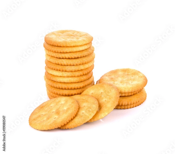 Obraz Cracker cookie on white background