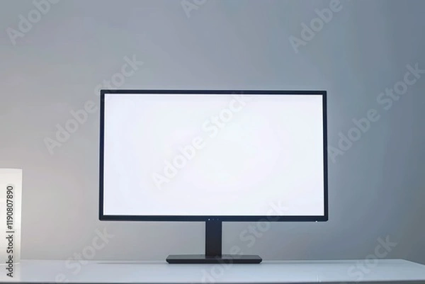 Fototapeta Ultra Hd Visual of Computer Screen on White Room Mock Up