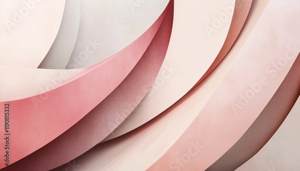 Fototapeta Abstract background with concrete waves shapes. Pastel pink geometrical textured background.
