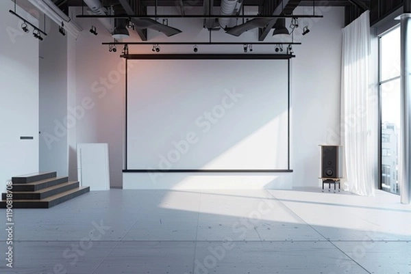 Fototapeta High Resolution Image of Empty Home Studio Used in Internet Show