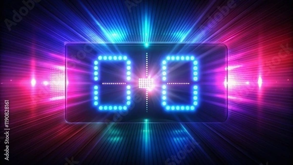 Fototapeta Low Light Countdown Timer Animation - 10 Seconds to Zero
