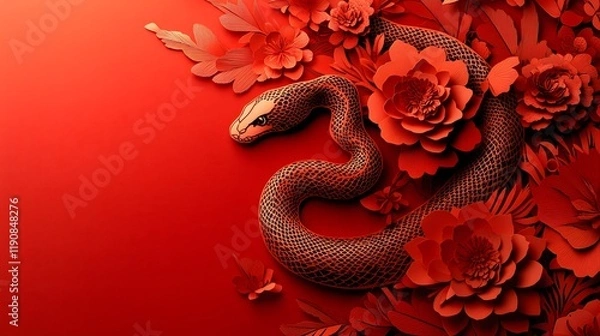 Obraz Chinese New Year.lunar new year,year of the snake. symbolizes the Lunar New Year of China