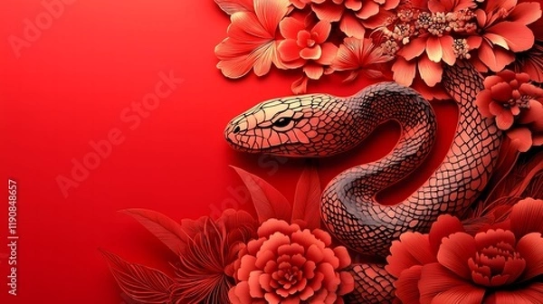 Obraz Chinese New Year.lunar new year,year of the snake. symbolizes the Lunar New Year of China