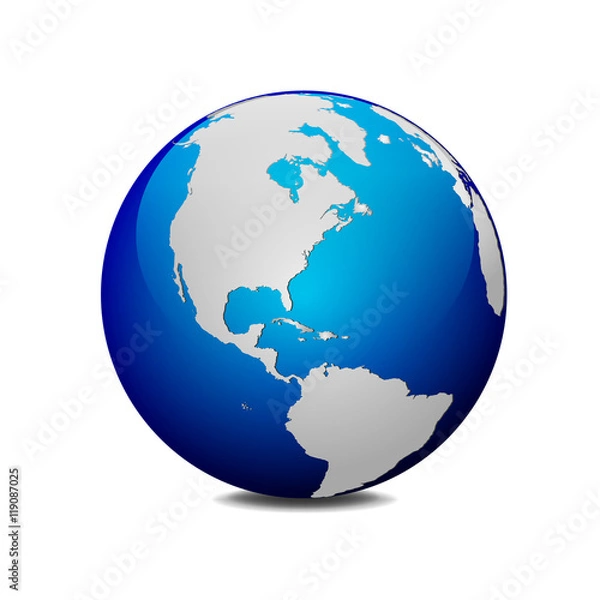 Fototapeta Vector globe icon of the world