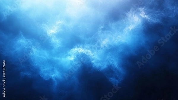 Fototapeta Vibrant blue abstract gradient background with soft blur. Generative AI