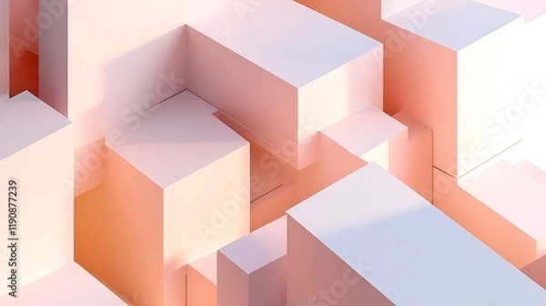 Fototapeta Abstract Pastel Cubes Geometric Composition