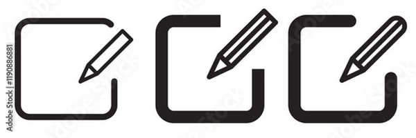 Obraz edit pen icon, create modify pen sign button, Pencil icon, sign up icon - editing text file document icons
