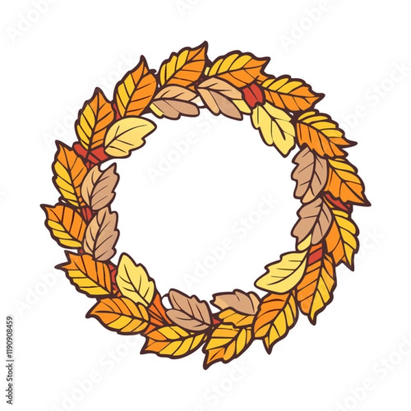 Fototapeta fall leaf wreath vector icon,fall leaf wreath vector illustration - simple illustration of fall leaf wreath ,perfect for logos and iconsfall leaf wreath 