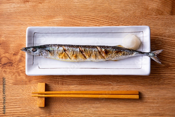 Obraz さんまの塩焼き