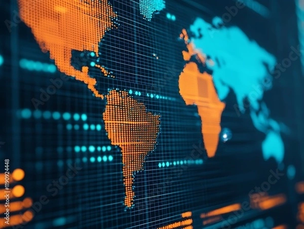 Fototapeta Global business insights space exploration trends and innovation in technology ecosystem