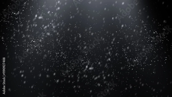 Obraz Falling snowflakes with light source in night sky. Magic winter background. Useful as photoshop screen layer or as an overlay for adding to photos.