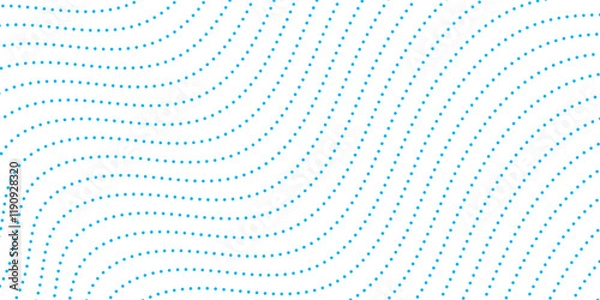 Fototapeta Wave of flowing particles on a white background. Abstract backdrop with dynamic elements of waves and dots. Vector in concept of AI, technology, modern science, music, sound.