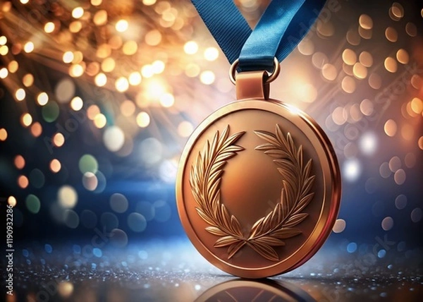 Obraz Olympic Bronze Medal with Bokeh Background - Celebratory Achievement Stock Photo