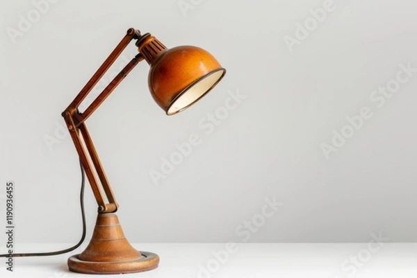 Fototapeta Vintage desk lamp on white surface