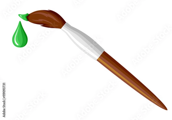 Obraz Brush with dripping paint drop