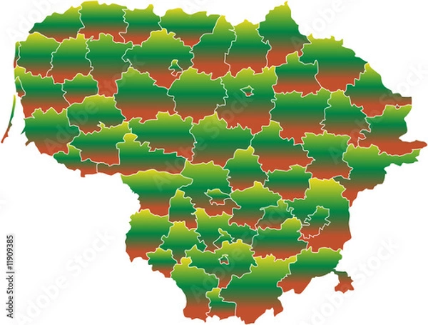 Fototapeta There is a map of Lithuania country