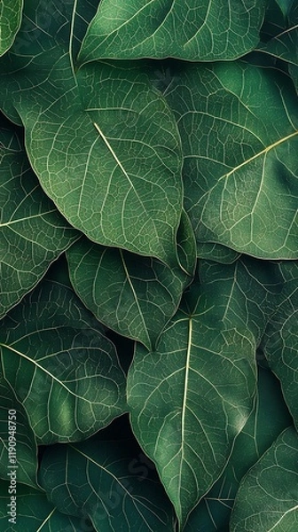 Fototapeta Green leaves background with bokeh effect.