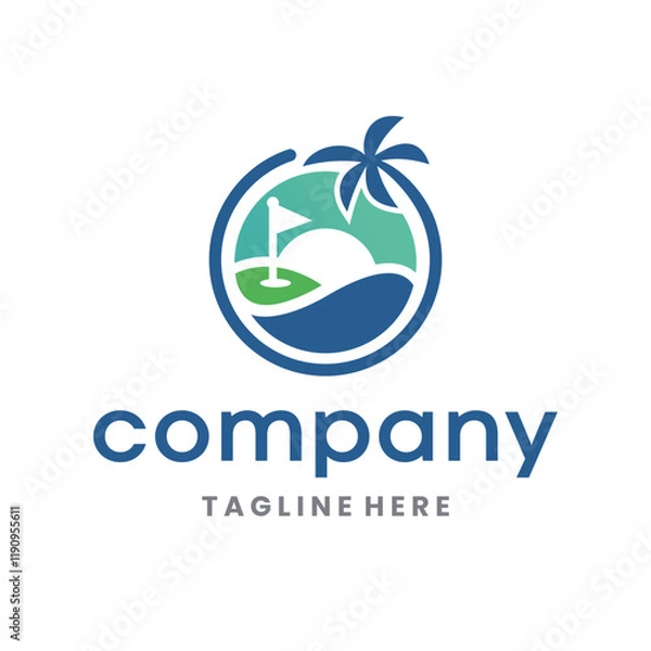 Obraz Golf Island Logo Design Vector