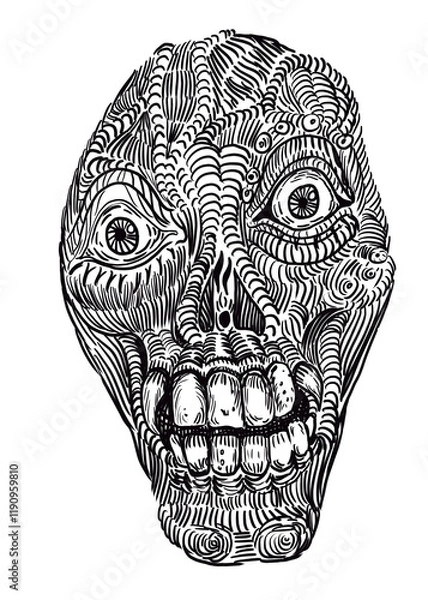 Fototapeta human skull sketch