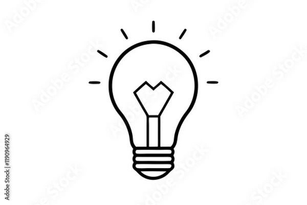 Obraz Creative Light Bulb Icon with Glowing Filament - Innovative Design Concept
