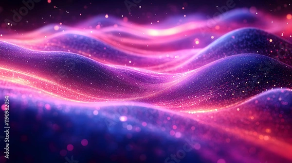 Fototapeta Abstract Glowing Particle Waves Background Texture Pink Purple Blue
