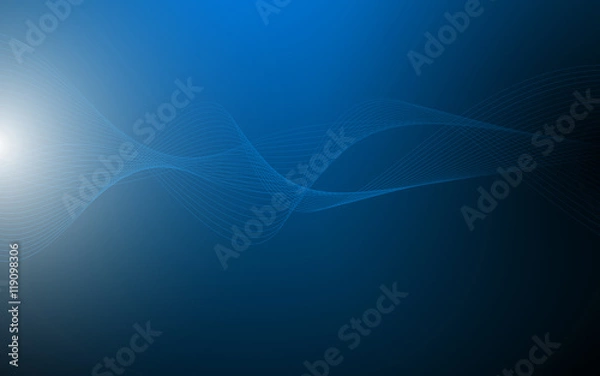 Fototapeta Abstract blue waves - data stream concept. Vector