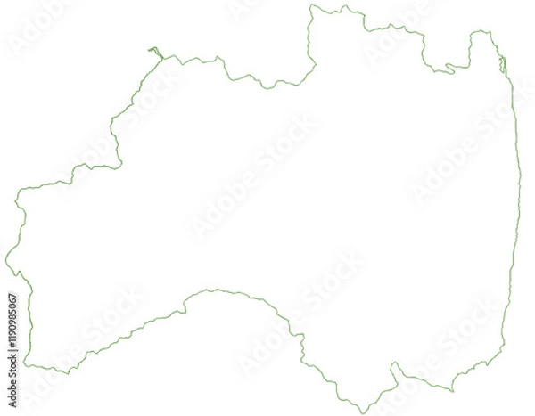 Fototapeta 福島県　地図　白　イラスト