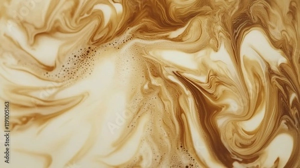 Fototapeta Abstract swirls of coffee and cream.