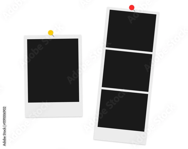Obraz blank polaroid photo frames with pin