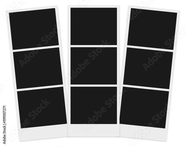 Obraz blank multiple polaroid photo frames on transparent background