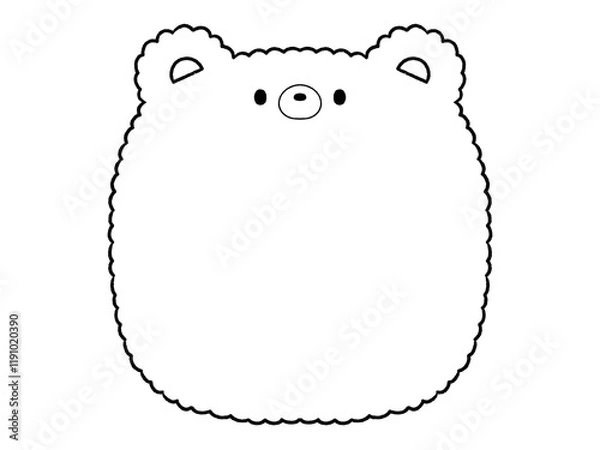 Fototapeta 白黒　フワフワくまのフレーム