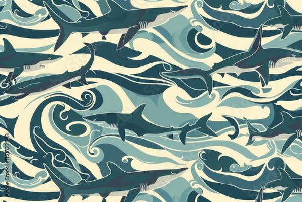 Obraz Animals on illustrative background texture