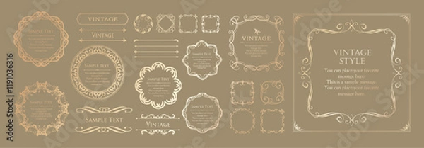 Fototapeta 高級感のあるフレームデザインセット