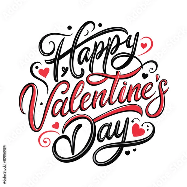 Fototapeta a unique 'Happy Valentine's Day' design with a blend of modern elegance and romantic charm. Incorporate a romantic heart element to enhance the festive feel.