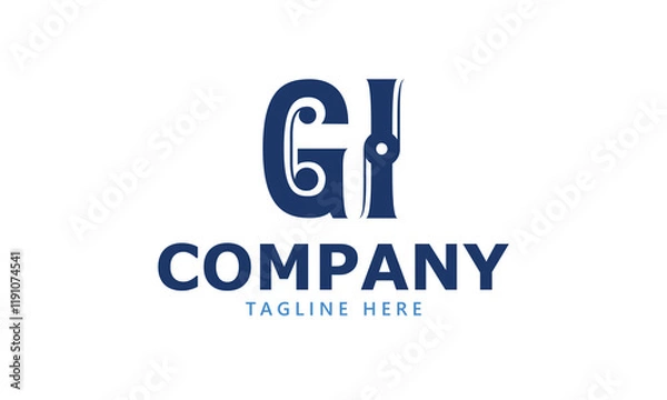 Fototapeta GI G gi initial logo | initial based abstract modern minimal creative logo, vector template image. luxury logotype logo, real estate homie logo. typography logo. initials logo