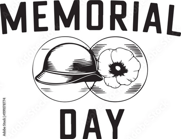 Obraz Memorial day T-shirt design, Happy Memorial Day. Beautiful modern greeting card with American flag.