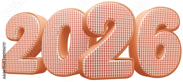 Obraz 2026 com fundo transparente - Textura Tecido Quadriculado