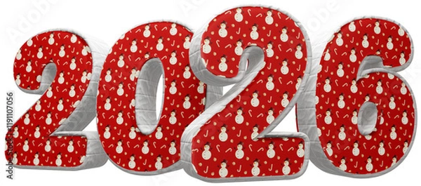 Obraz 2026 com fundo transparente - Textura Tecido Natal