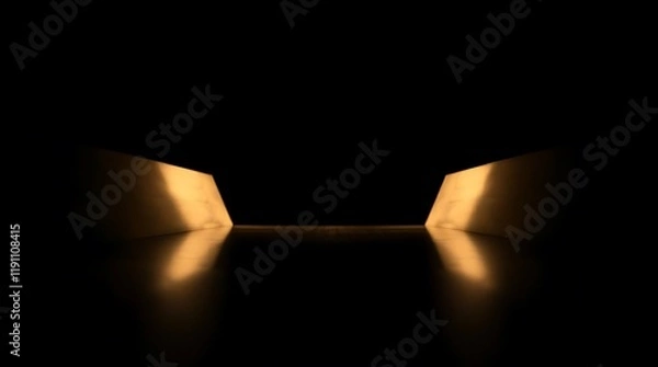 Fototapeta A low-angle perspective abstract background with high contrast low-key lighting deep shadows and a dramatic effect created by looking up