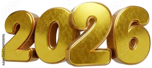 Obraz 2026 com fundo transparente - Ouro
