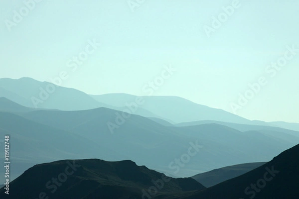 Obraz mountain, silhouette, distance, haze