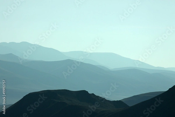 Obraz mountain, silhouette, distance, haze