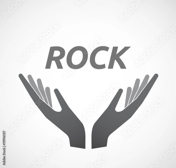 Fototapeta Isolated hands offering icon with    the text ROCK