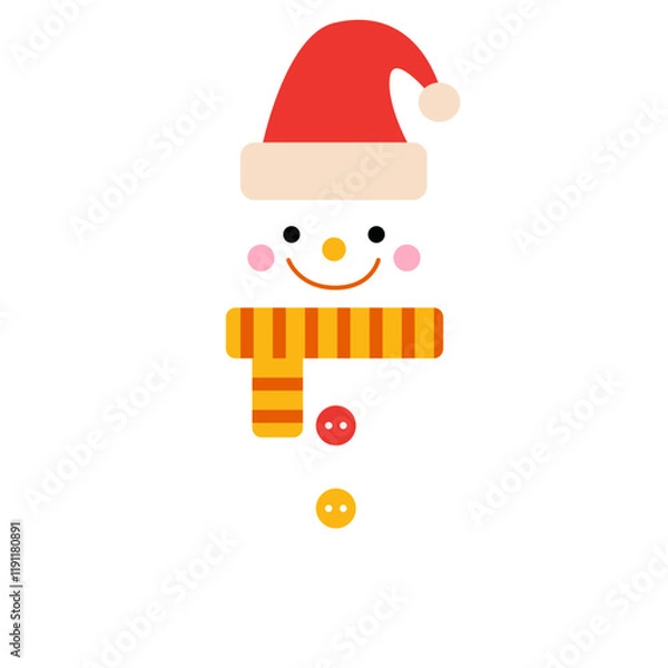 Fototapeta Cute Winter Snowman