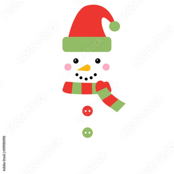 Fototapeta Cute Winter Snowman