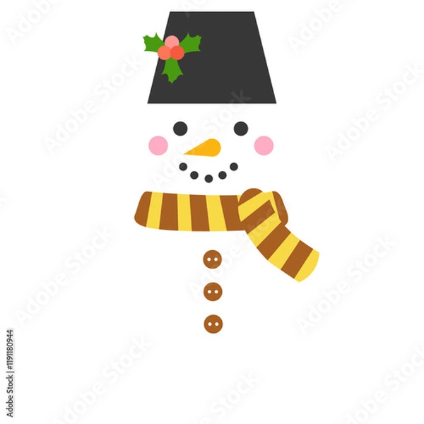 Fototapeta Cute Winter Snowman