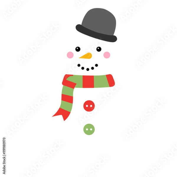 Fototapeta Cute Winter Snowman