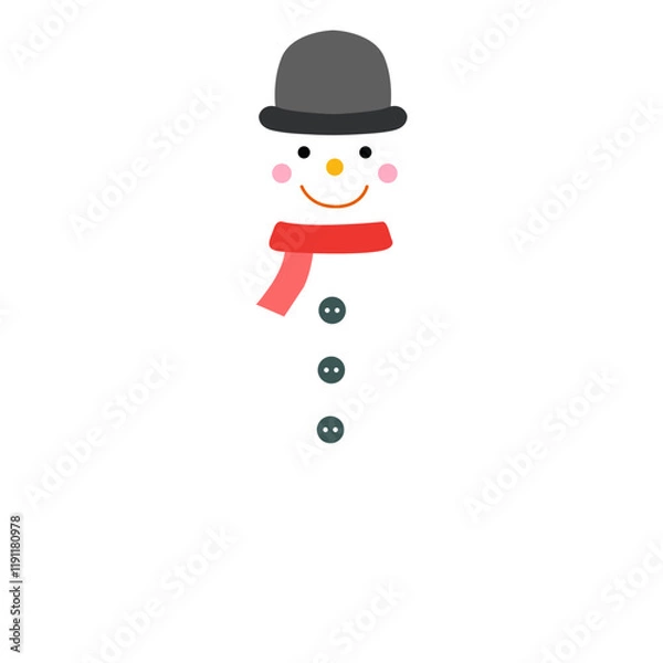 Fototapeta Cute Winter Snowman