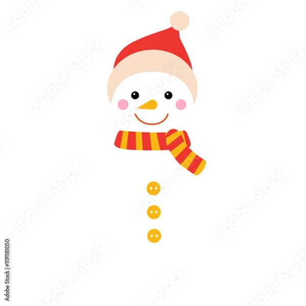 Fototapeta Cute Winter Snowman