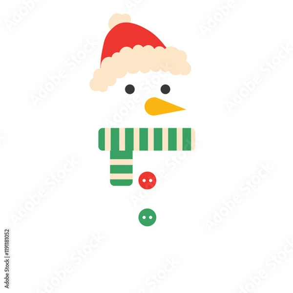 Fototapeta Cute Winter Snowman